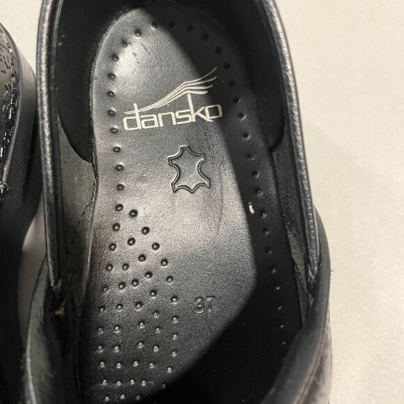 Dansko Clog Black Leather Size 37 - Picture 2 of 5